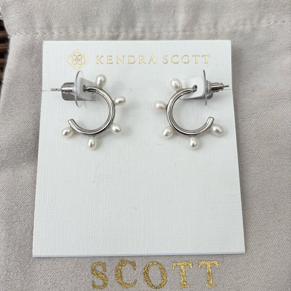 Kendra Scott Leighton Huggies Rhodium